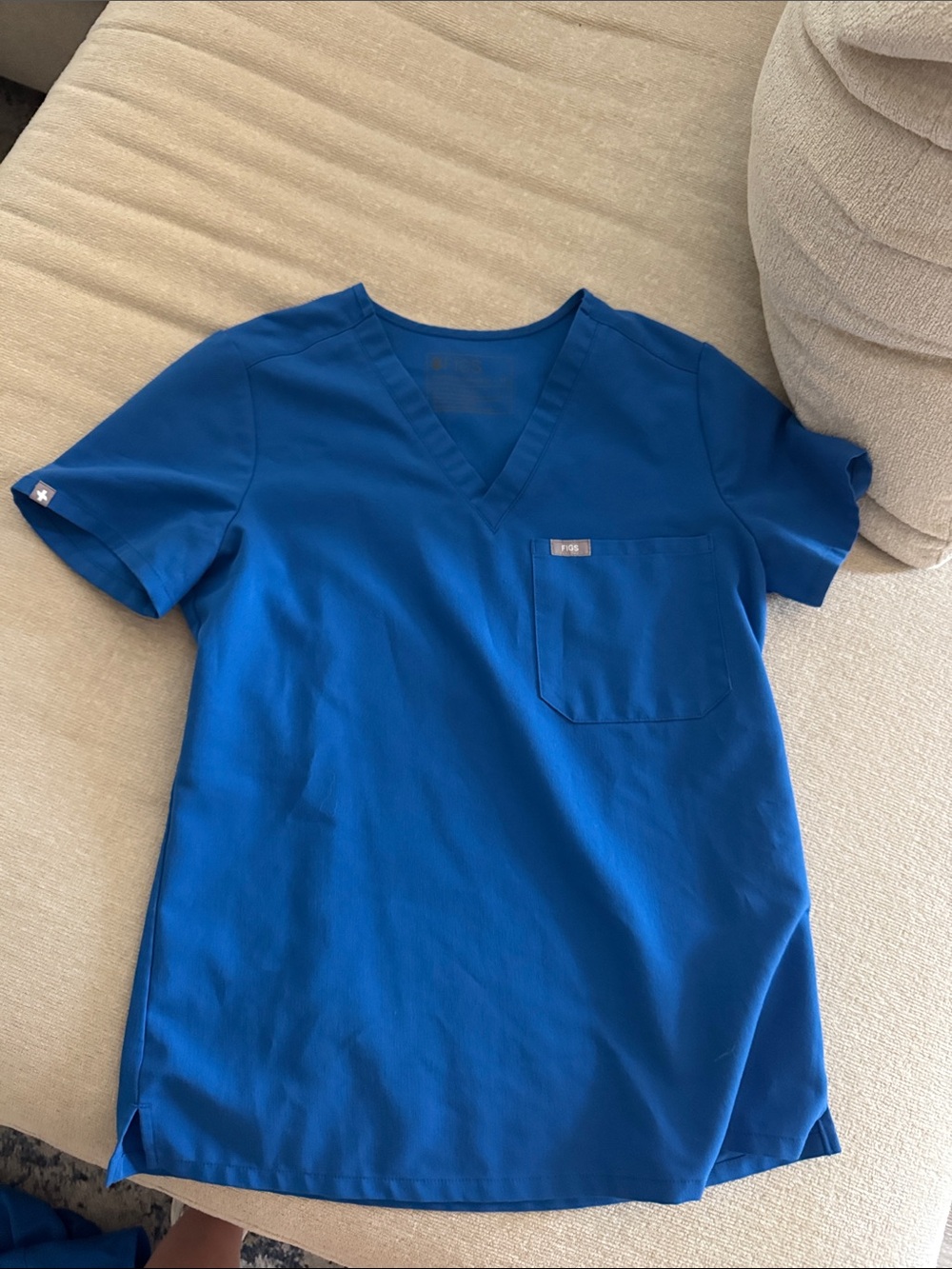 Figs V-Neck Scrub Top in Royal Blue